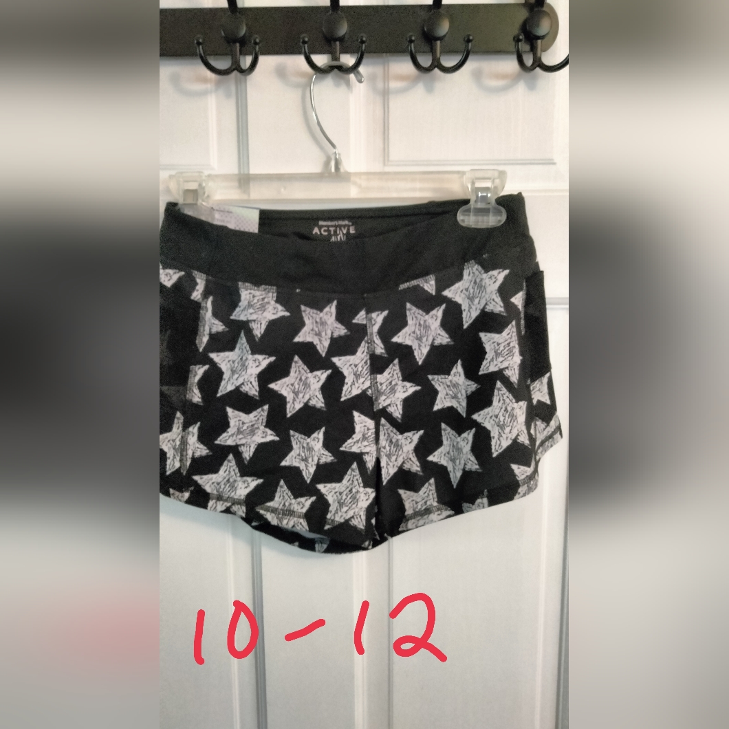 Kids' Black Star Patterned Shorts